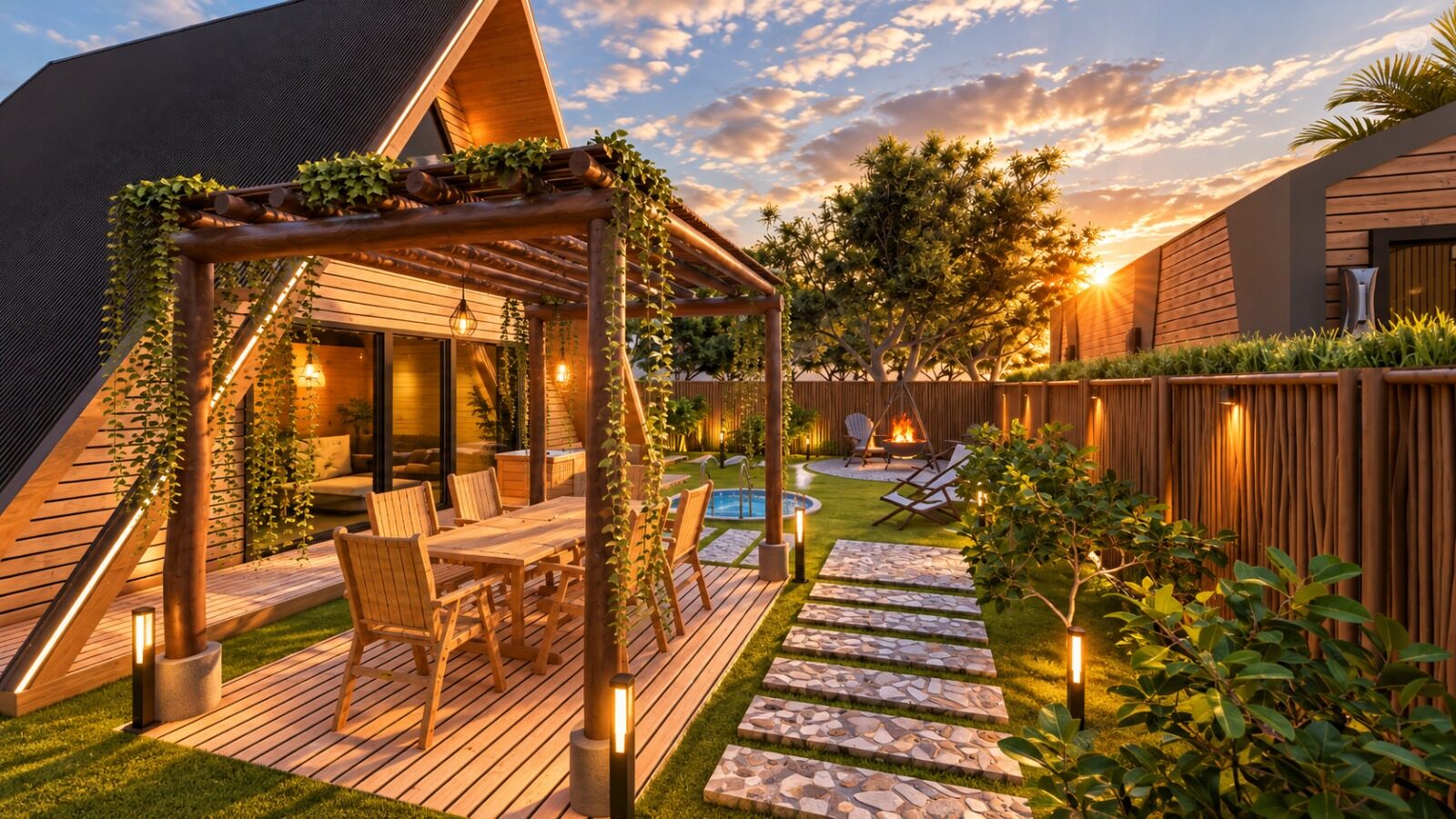 Akşam ışığında pergola